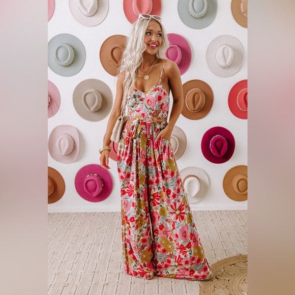 Impressions Pants - Impressions | Time For Bliss Floral Jumpsuit